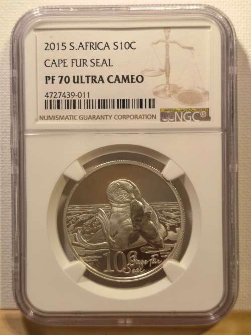 FINEST known and only 2 in PF70.  2015 10Cents - CAPE FUR SEAL - PF70 ULTRA CAMEO